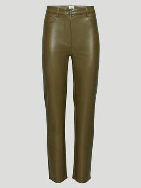 Aritzia Wilfred Olive Green Melina Faux Leather Pants | Size 2